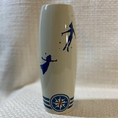 Disney's Neverland Ceramic Vase Think Happy Thoughts Silhouettes Of Characters