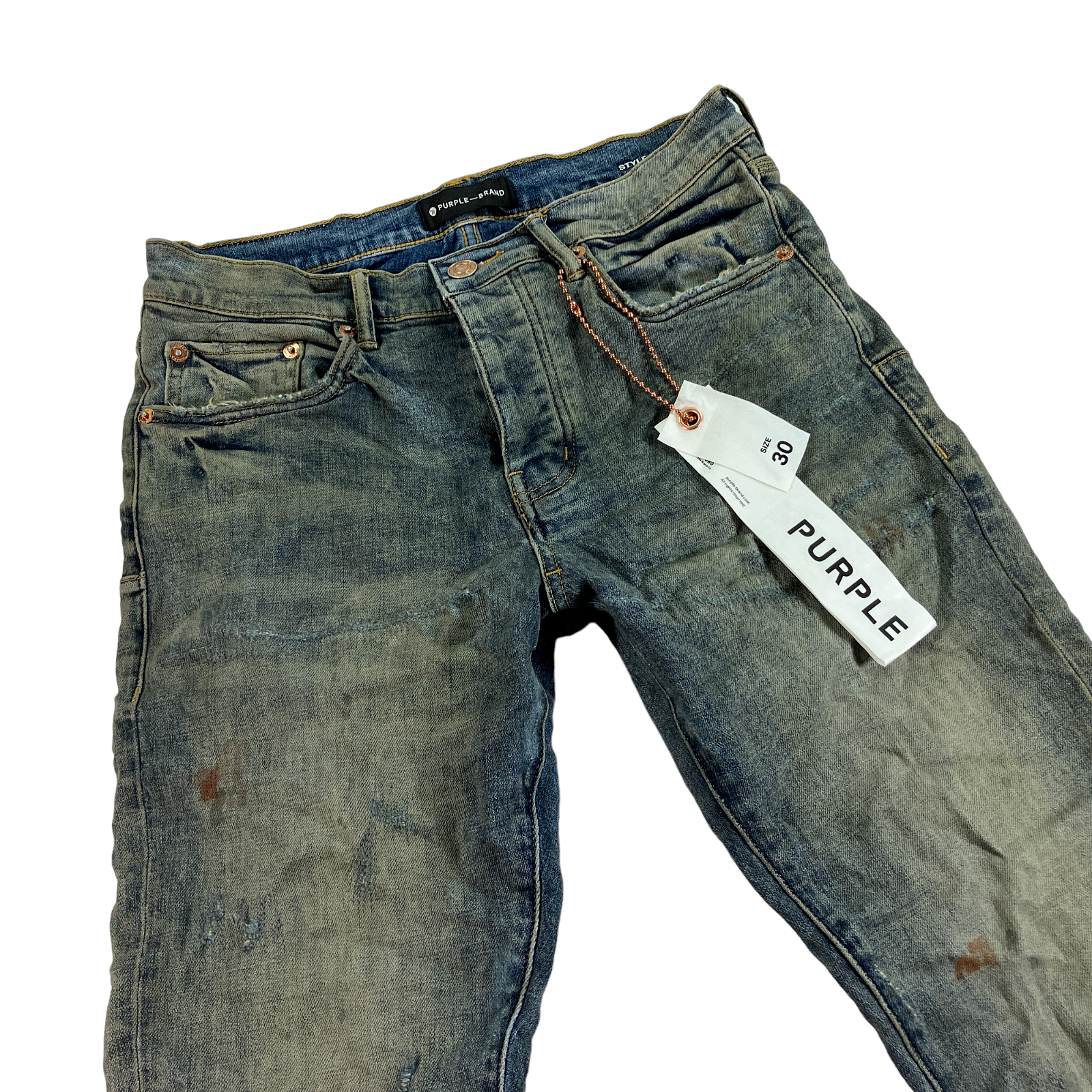 Purple Brand Jeans Mens Size 30 Oil-Splashed Slim Fit Low Rise in