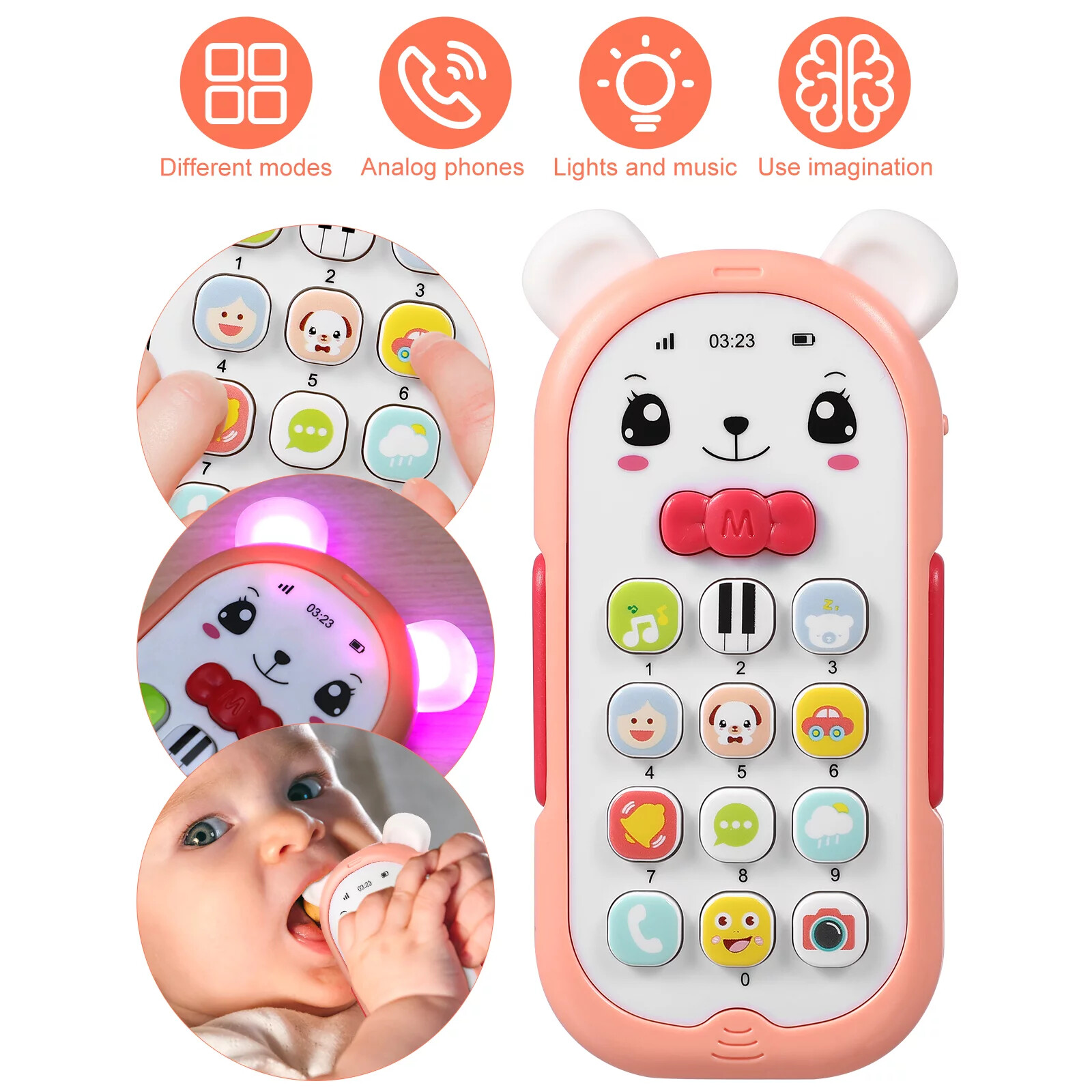 Baby Cell Phone Toy Lights & Music Sing & Count Musical Toy Educational Gifts US