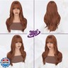 BARSDAR Auburn Layered Wig with Bangs - 20 Inch Auburn Layered Wig with Bangs for Women - Natural Looking Soft Wavy Synthetic Wigs Straight Layers Haircut Fringe Daily Party Halloween