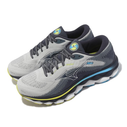 

Мужские шоссейные кроссовки Mizuno Wave Sky 7 Super Wide Grey Yellow Blue J1GC2311-01, Серый, Wave Sky 7 Super Wide