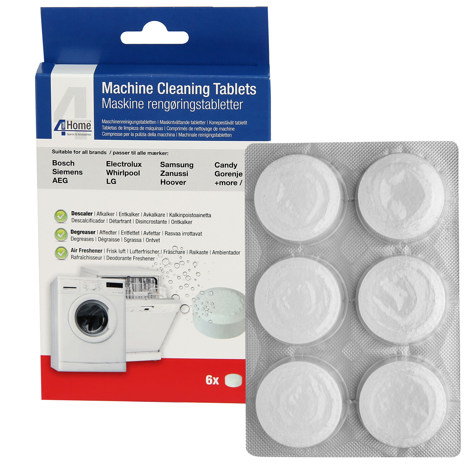 Washing Machine & Dishwasher Cleaning, Descaling Tablets For Hotpoint