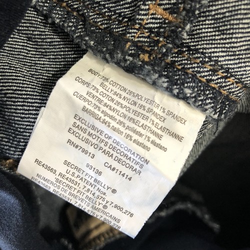 Indigo Blue Womens Maternity Boot Cut Jeans Size M Long Dark Wash