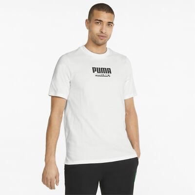 

Puma x Minecraft Graphic SS Lifestyle Футболка мужская белая повседневная спортивная футболка, Белый, Puma x Minecraft Graphic SS Lifestyle T-Shirt