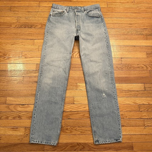 Vintage 80s Levi's 501 Blue Denim Jeans Size 34x34 Men Made