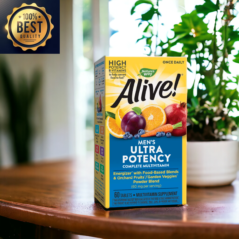 60 Tablets Way Alive! Nature’s Men’s Ultra Potency Complete High Potency, Energy Metabolism*, Food-Based Blends, 