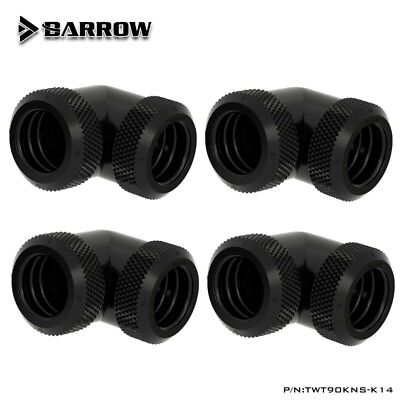 4 Pcs Barrow 90 Degree Angle Dual 14mm Compression Fitting Multi-Link Black