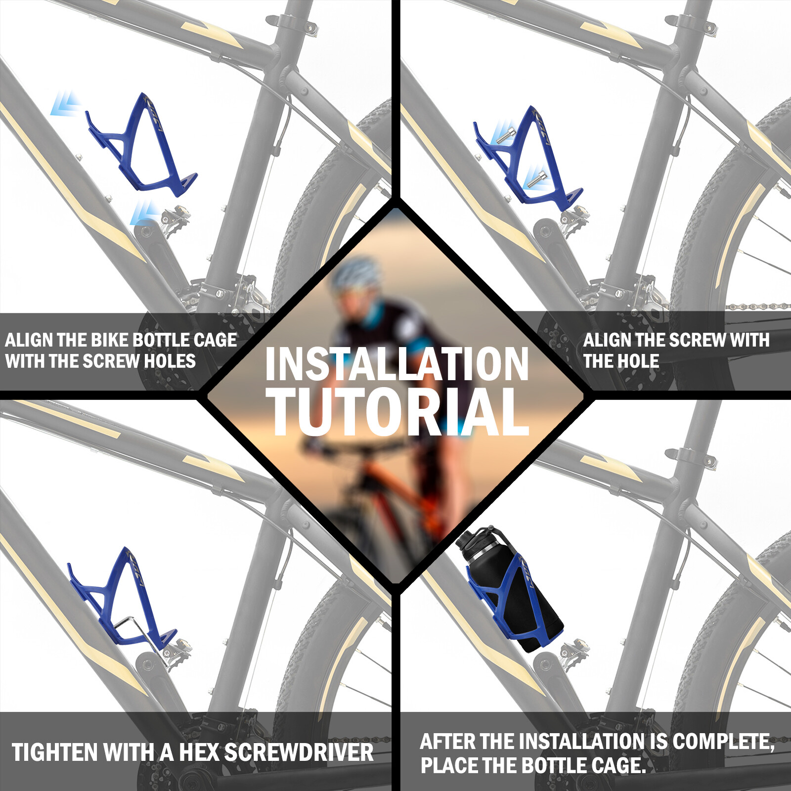 Bicycle Water Bottle Cage Lightweight Bike Water Bottle Holder Rack Universal