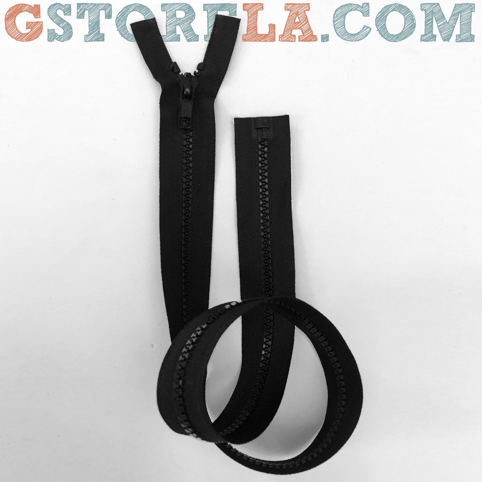 Open End Plastic #5 & Metal Jacket Zippers 25" 26'' 27''28" Black Separating #MP