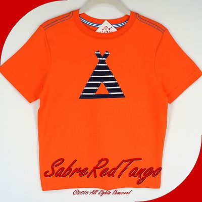 NWT HANNA ANDERSSON GET APPY TEE TOP SHIRT TIGER ORANGE TEEPEE TENT 120 7