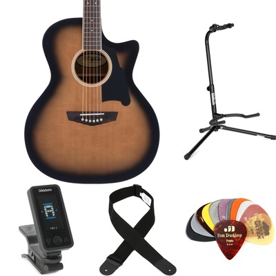 D'Angelico Premier Gramercy Acoustic-electric Guitar Essentials Bundle - Aged
