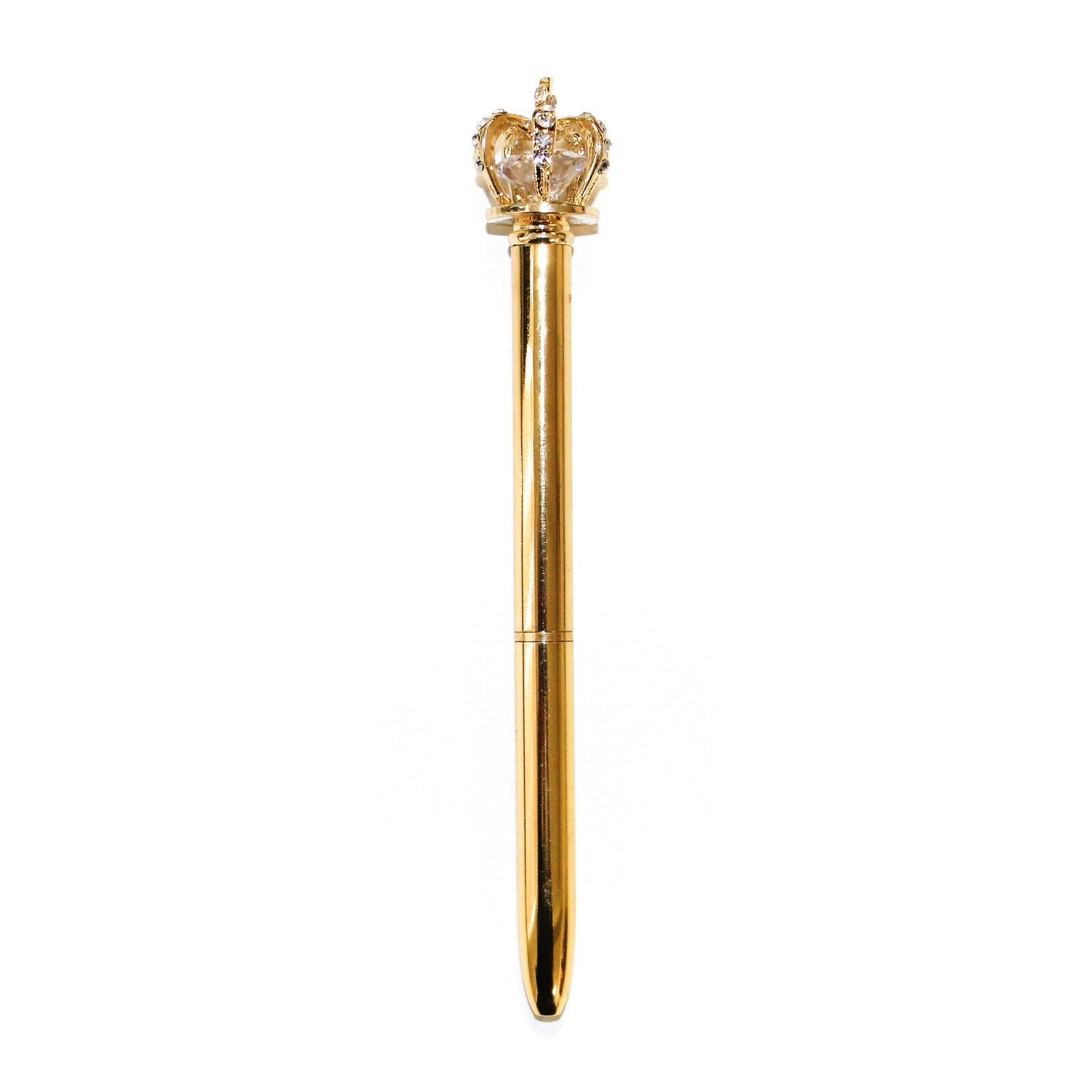 Crown Ballpoint Pen with Stone On Top (Gold, Silver or Rose Crown Ballpoint Pen with Stone On Top (Gold, Silver or Rose