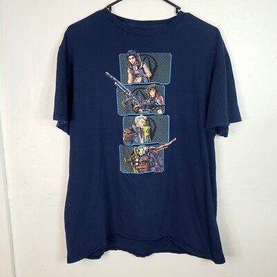 BorderLands 3, Short Sleeve, Graphic T-shirt Navy, Mens Size : Large