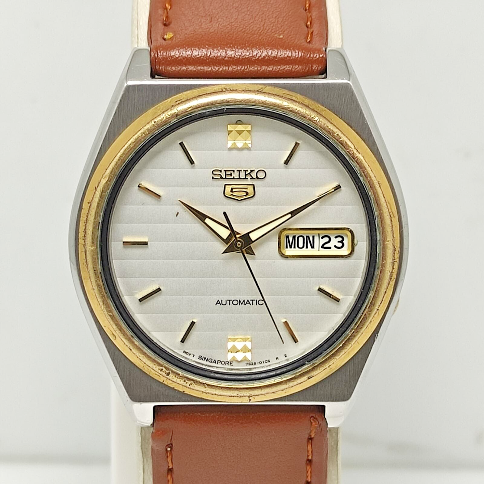 Seiko 5 時計 7s26 citizen furbo orient Vintage Seiko 5 Automatic 7S26-0570 White Dial Men's Watch