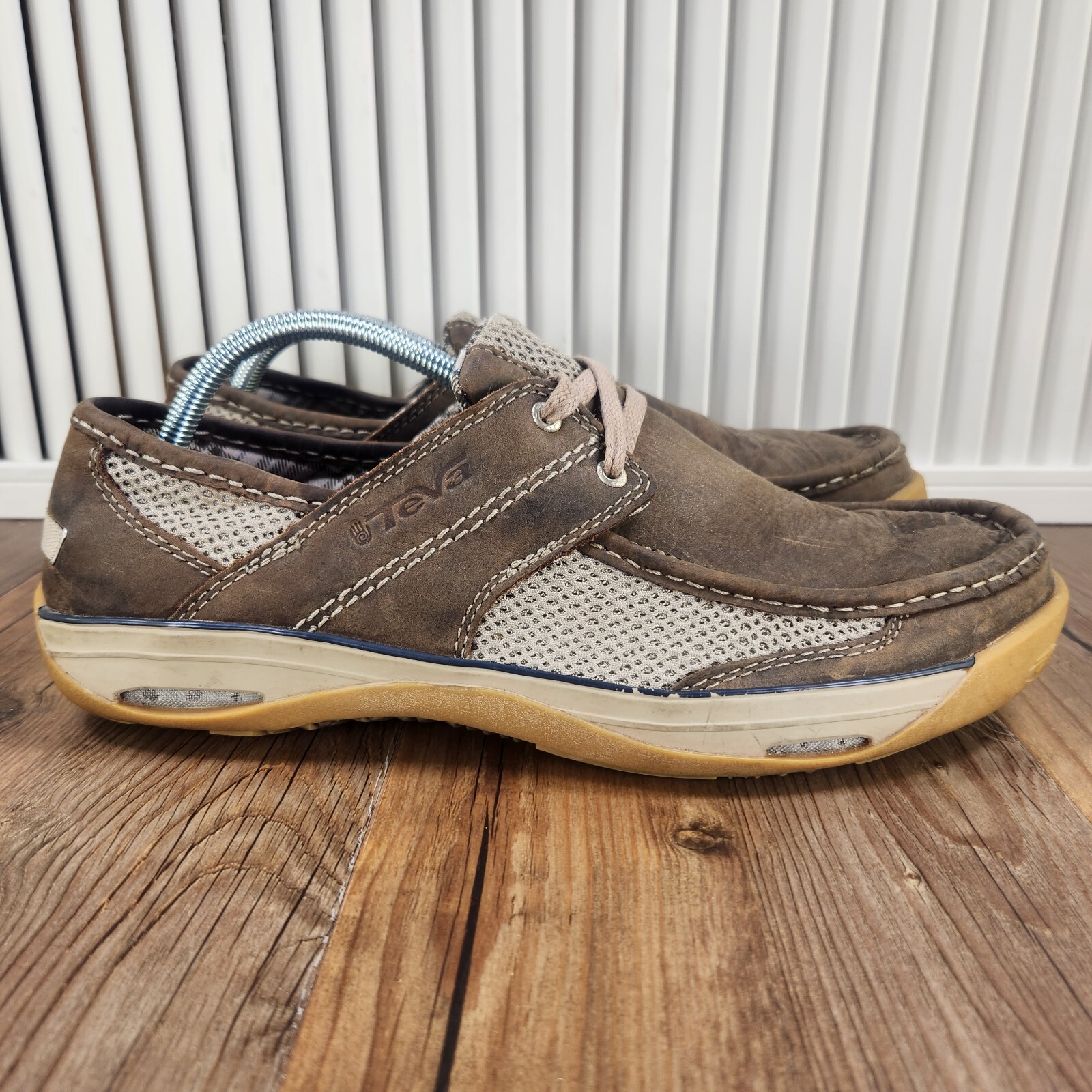 Teva Boat Shoes Mens Sz 11.5 Brown Leather Casual Outdoors