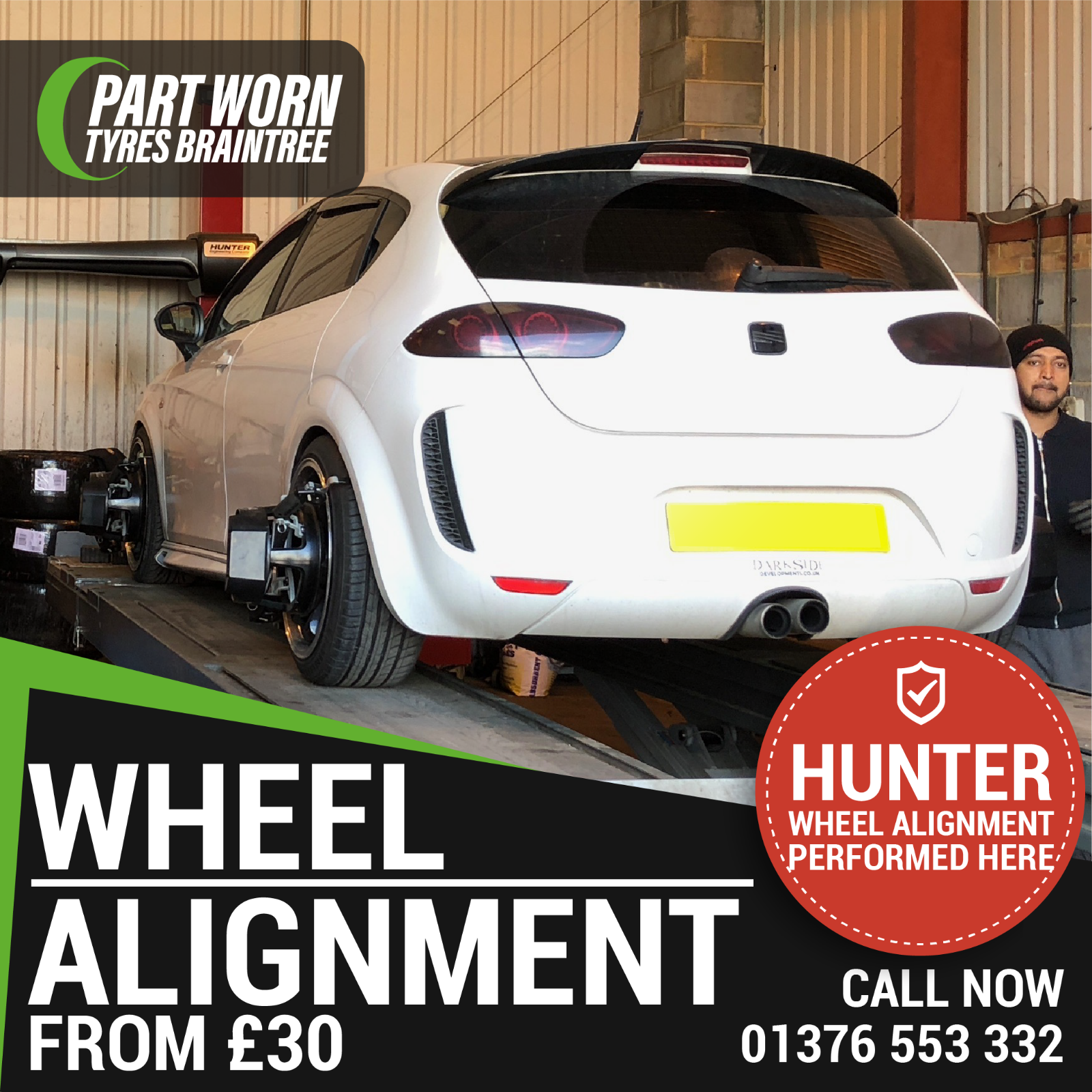Tracking on Hunter 4 Wheel Alignment System, Discount (Braintree Tyres CM7 2QS)