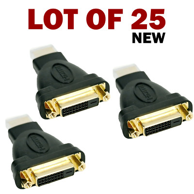 Lot of 25 New C2G DVI-D Link Female to HDMI Male Converter Adapter for LCD HDTV