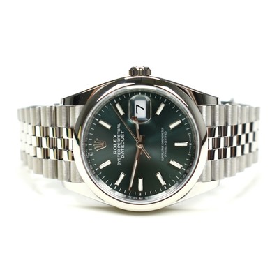 ROLEX Datejust 36 Mint Green Dial Watch 2023 Steel Jubilee B&P 126200 AUTHENTIC