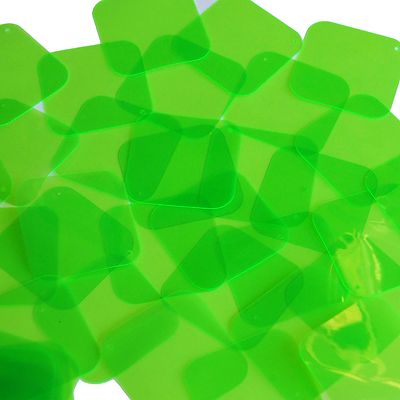 Square Diamond Vinyl Shape 1.5'' Green Go Go Fluorescent Edge Glow