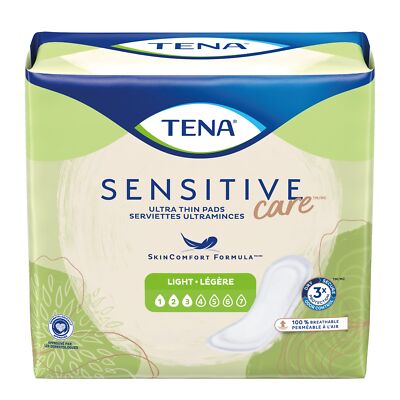 TENA Sensitive Care Ultra Thin Light Regular Pads, 9'' Pack(age) of 30
