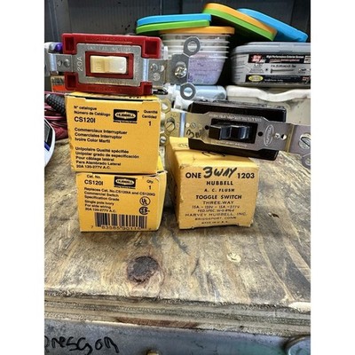 Lot Of 3 Hubbell Switches 3-way Commercial Interrupter CS1201 1203