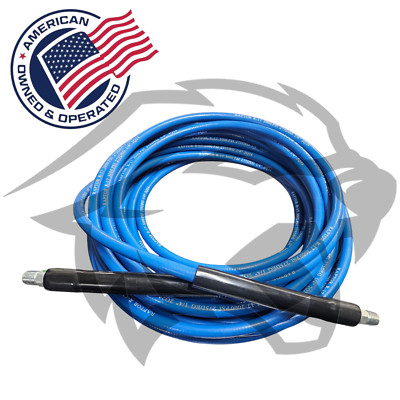 50FT 3000PSI 1/4'' CARPET CLEANING HIGH PRESSURE SOLUTION HOSE BLUE STEEL BRAIDED