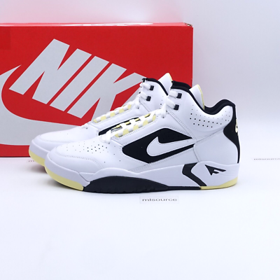 Size 11.5 Men s Nike Air Flight Lite Mid Basketball Shoes DV0824 100 White Lemon