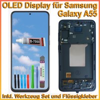 Display für Samsung Galaxy A55 SM-A556 LCD  OLED Bildschirm Blau Inkl. Werkzeug