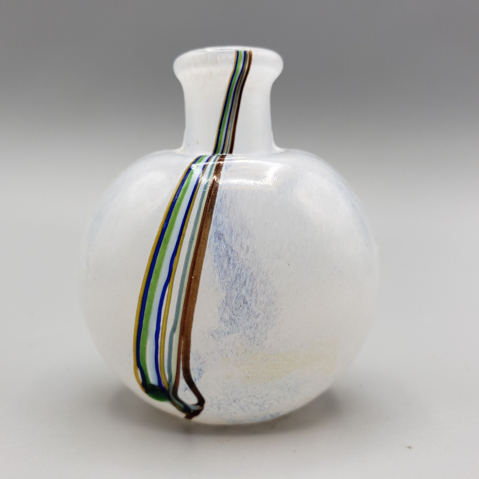 Kosta Boda B Vallien Rainbow Mini Vase Signed Swedish Art