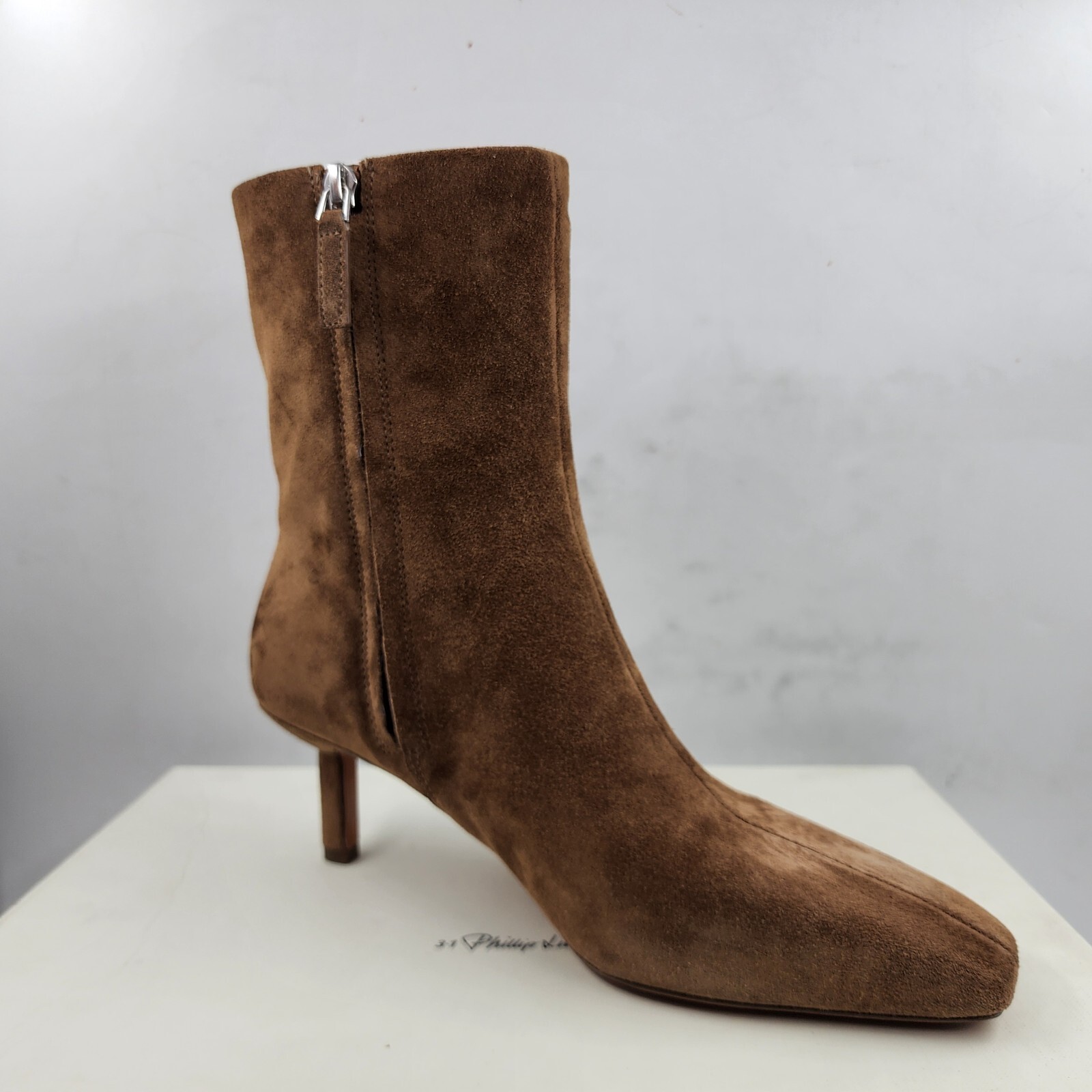 3.1 Phillip Lim Nell 65mm Mid Calf Booties Women's 37/7US Sandalwood Zip Closure - Picture 9 of 16