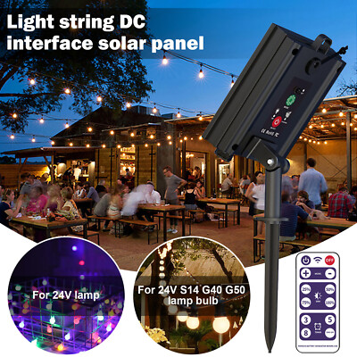 Solar Panel Controller with Remote for Christmas Garden LED String Light Bulbs