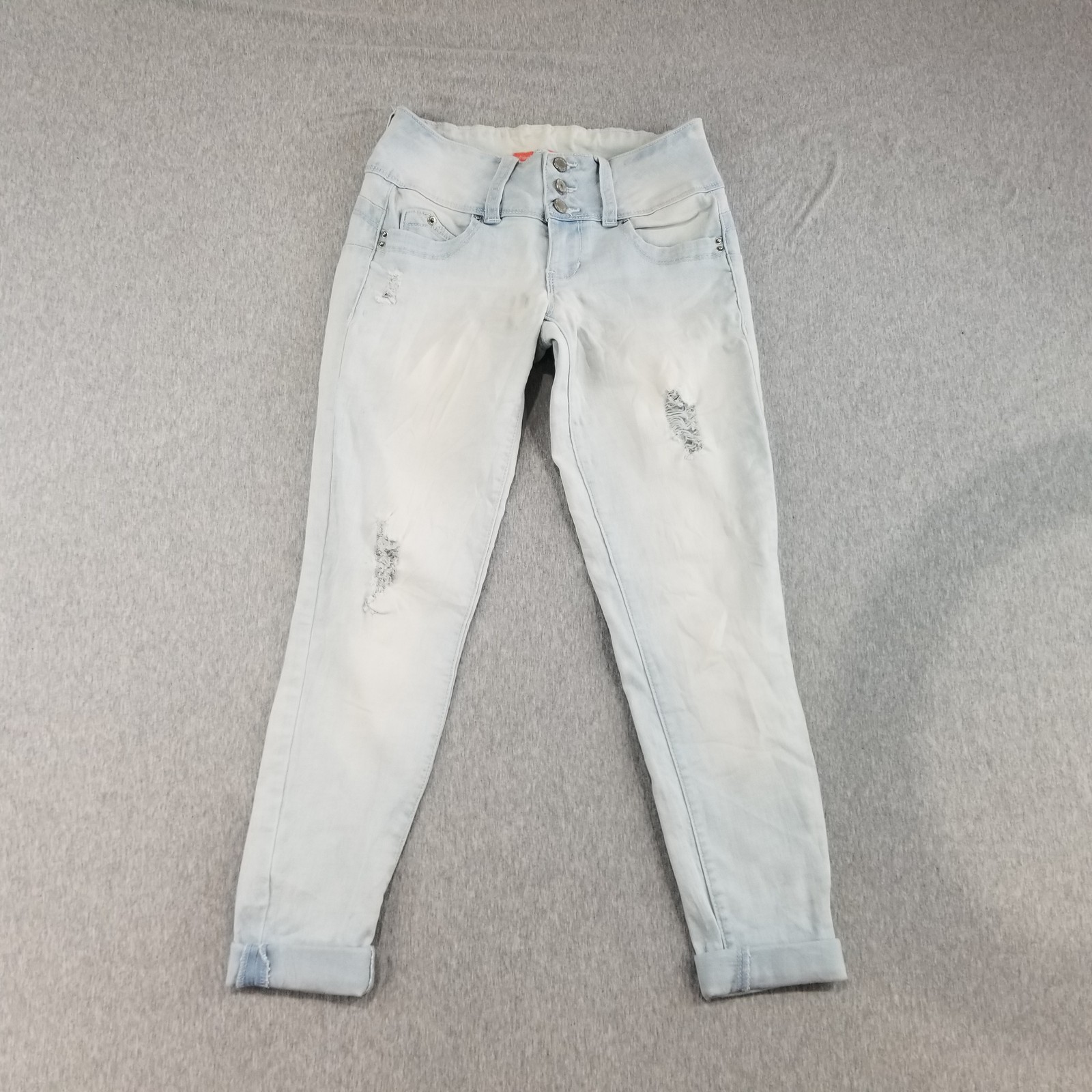 YMI Jeans Women's Sz 1 Button Light Wash Normcore Cute Trendy Nice Stylish Nice