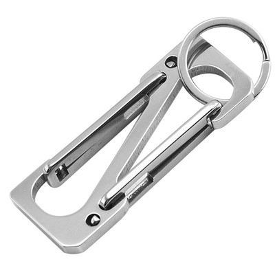 Heavy Duty Double Ring KeyChain - Locking Key Ring, Key Fob Holder For Camping