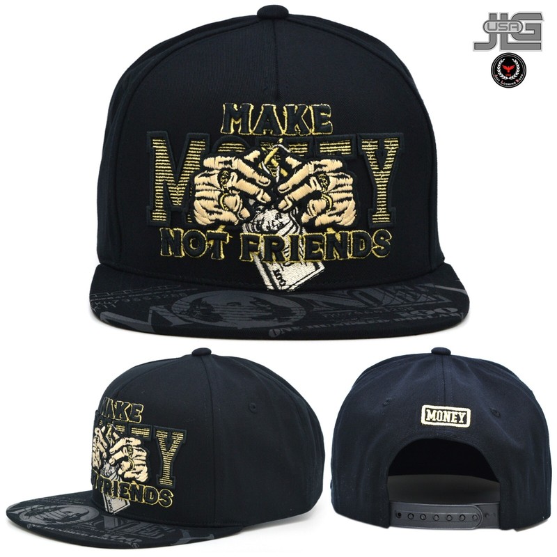 Make Money New TL Leader Not Friends Embroidery Snapback Adjustable
