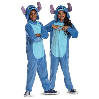 Disney Stitch Costume for Kids, Lilo and Stitch Hooded Jumpsuit, Size 4-6