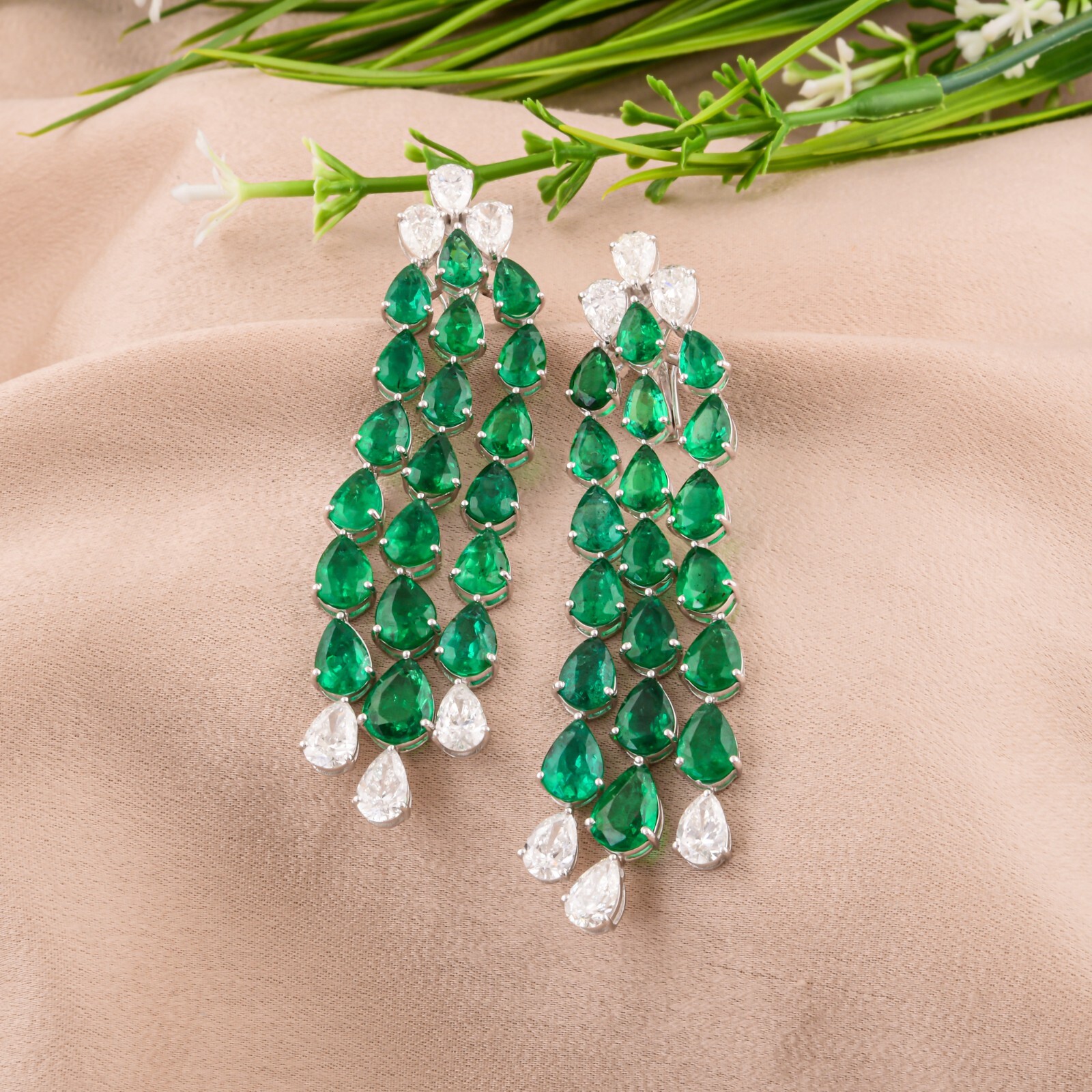 イヤリング TATIANA SILVER925 Colored Bean Gemstone Earring EC1921 타티아나 주얼리 - (SILVER925) Colored Bean Gemstone Earring