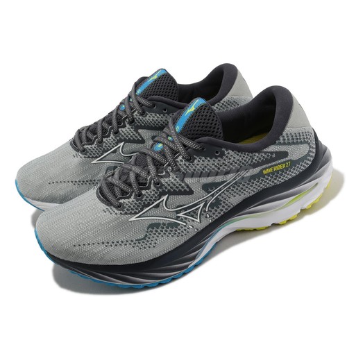 

Мужские кроссовки Mizuno Wave Rider 27 Super Wide Grey Navy J1GC2304-01, Серый, Wave Rider 27 Super Wide
