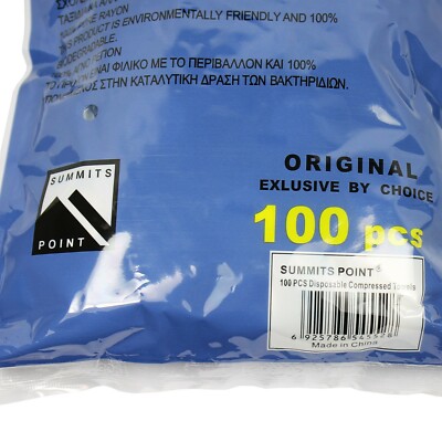 100 Pack Magic Tissue / Compressed Towel  Washcloths for Travel Camping