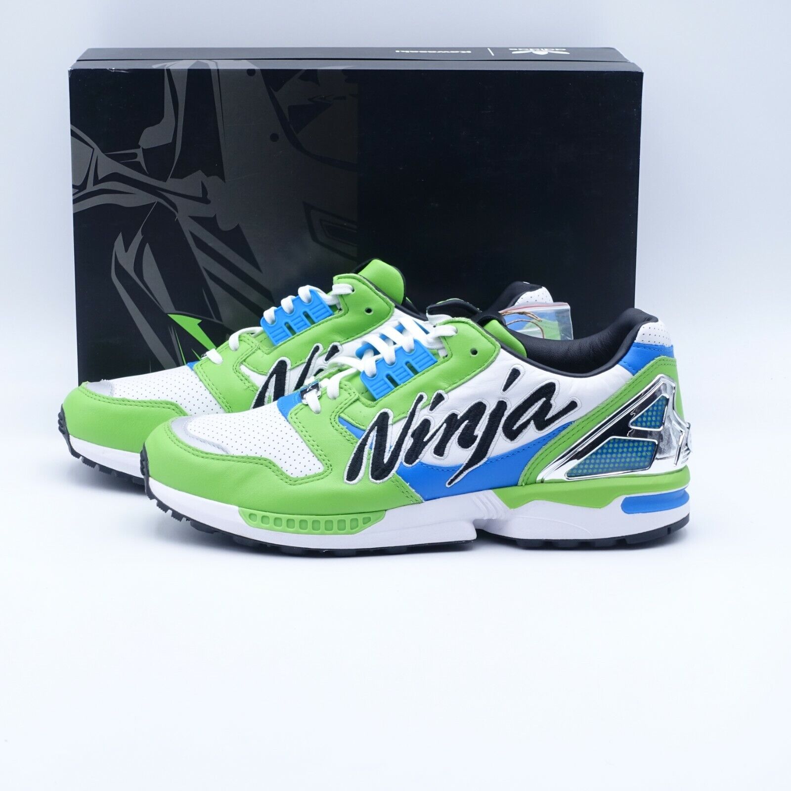 adidas Originals Men's ZX 8000 Kawasaki Ninja Sneakers GW3358 White/Green/Blue adidas Originals Men's ZX 8000 Kawasaki Ninja Sneakers GW3358 White/Green/Blue