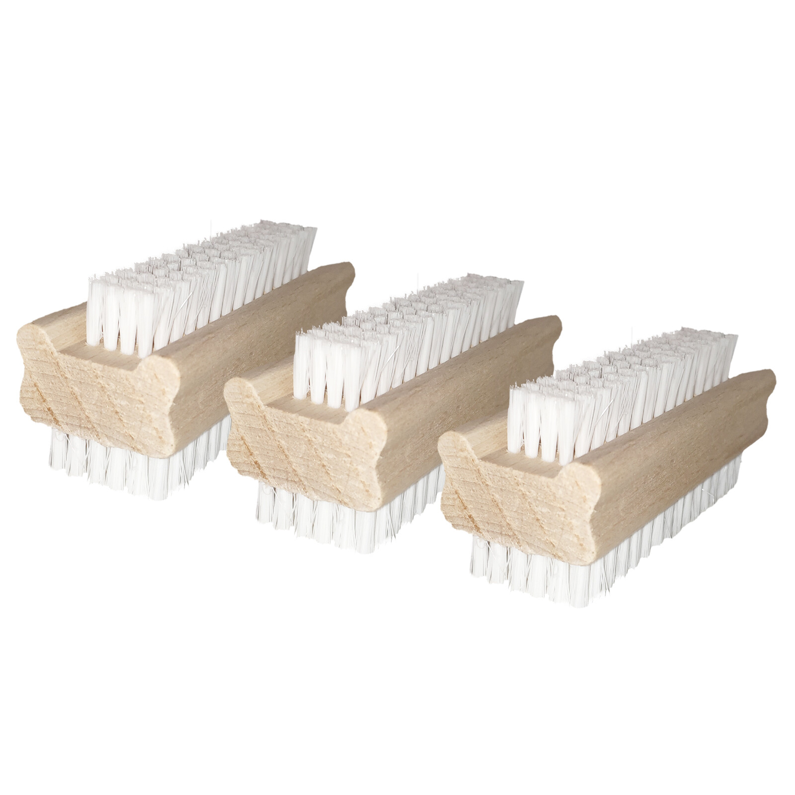 3er Set Nagelbürste Handwaschbürste Fingerbürste Handbürste Waschbürste Holz