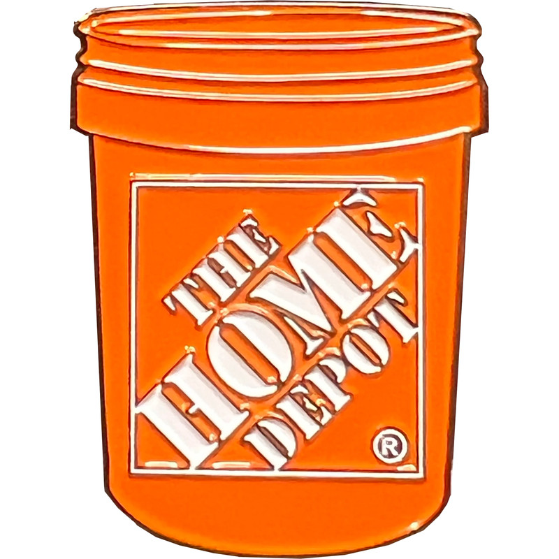 BL12-004 Home Depot Pin Associate orange bucket lapel pin