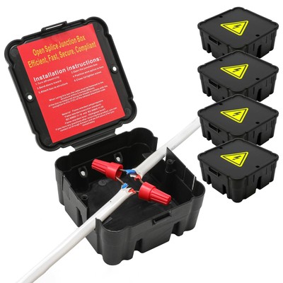 Open Splice Junction Box (4 Pack), -Piece Junction Box Splice Box. Repair Ope...
