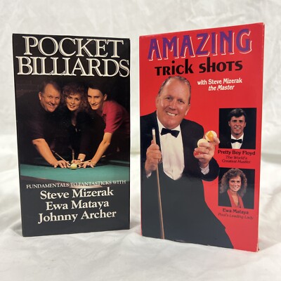 Amazing Trick Shots And Pocket Billiards With Steve Mizerak Ewa VHS Pool Lot