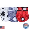Avont 3 Pack Washable Female Dog Diapers, Premium Reusable Highly Absorbent Doggie Period Panties Durable Dog Diaper Cover -S Web/Milk/Jeans