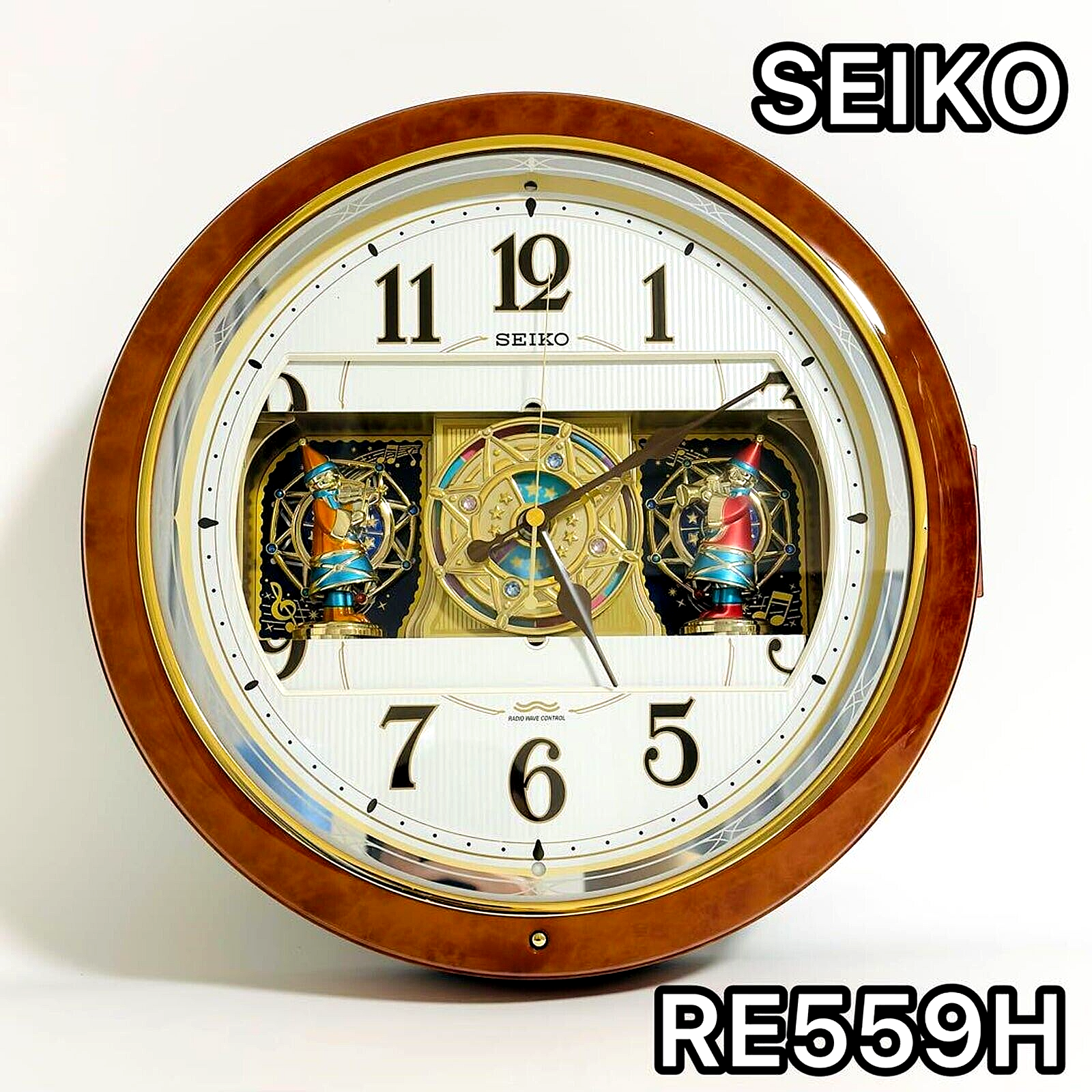 円高還元 6 Analog Wave Radio Clock Wall SEIKO Song Brand RE559 Melody 時計
