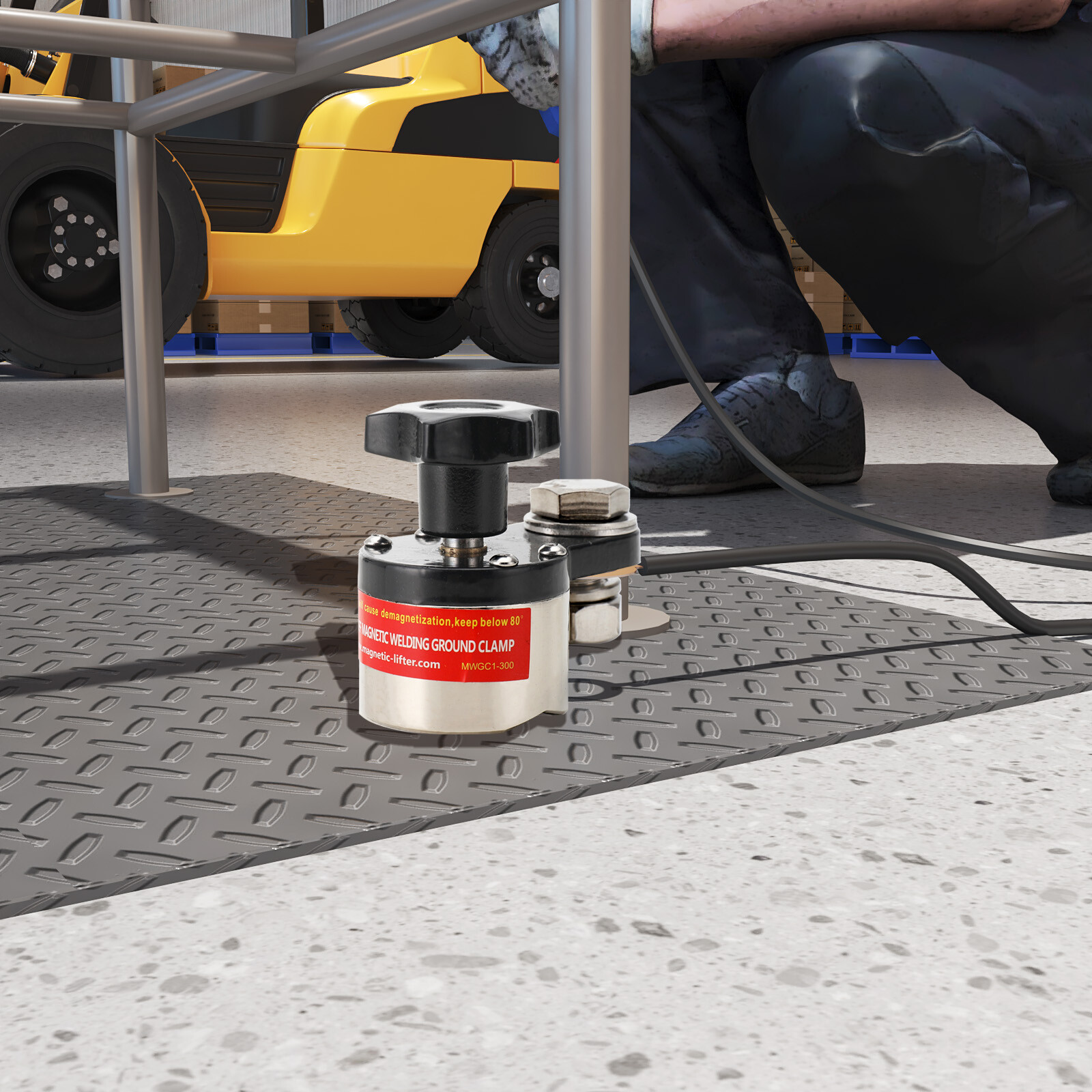 Magnetic Welding Ground Clamp 300A Grounding Adjustable Magnetic Connector