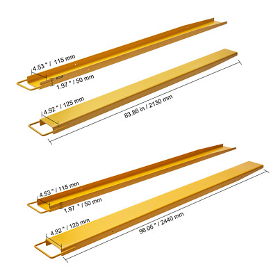VEVOR Pallet Fork Extension 60'' 72'' 84'' 96'' Forklift Extensions for Truck