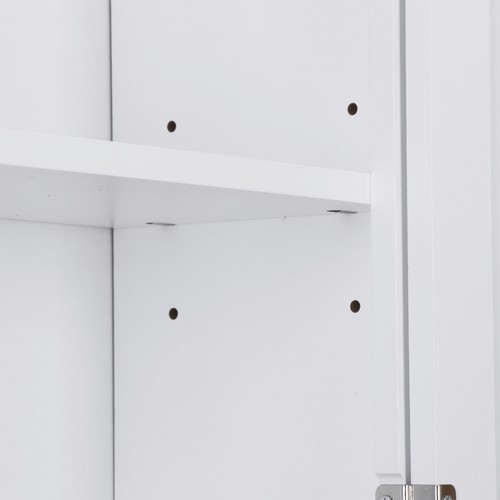 Bathroom Medicine Cabinet Bathroom Mounted with 2 Doors Open Shelf White