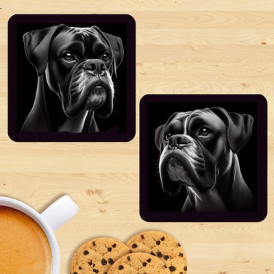 Boxer Dog Coasters, Set Of 2, Mug Mats, Gift