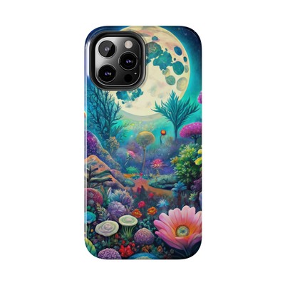 Psychedelic Moonlight Floral Tough Apple iPhone & Samsung Galaxy Case Cover